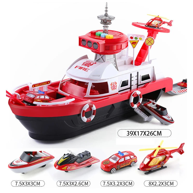 Kids Simulation Ships & Cars Set – Mini Vehicles with Momentum Play - Kid Zone