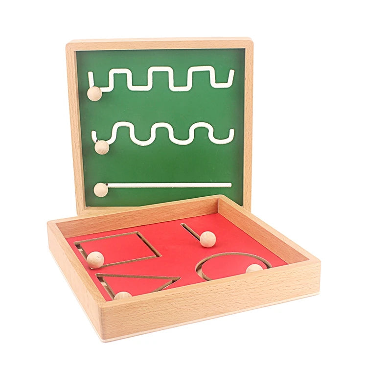 Montessori Shape Tracing Board – Wooden Educational Toy for Kids | Fine Motor Skills Learning Tool - Kid Zone