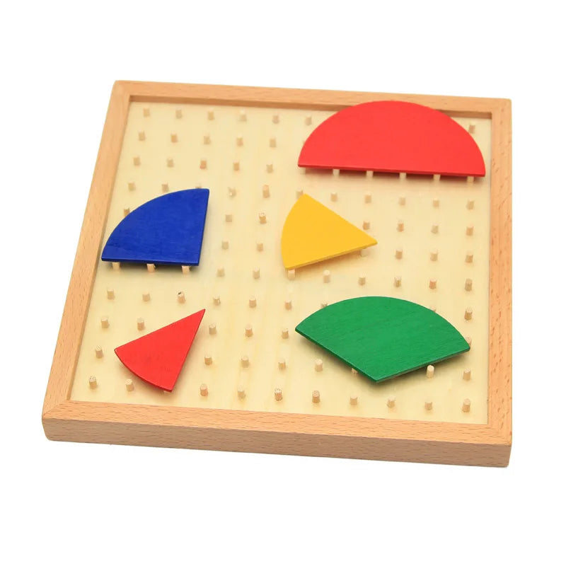 Montessori Wooden Fraction Circle Board – Educational Math Learning Toy for Kids - Kid Zone