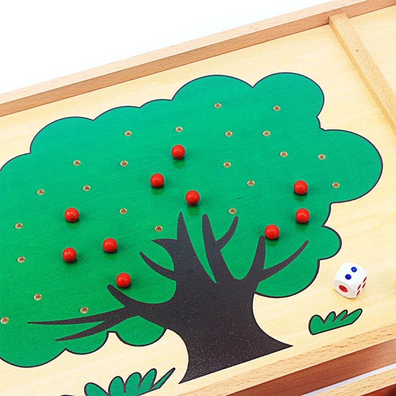 Montessori Apple Tree Counting Toy – Wooden Educational Numbers Learning Game for Kids - Kid Zone