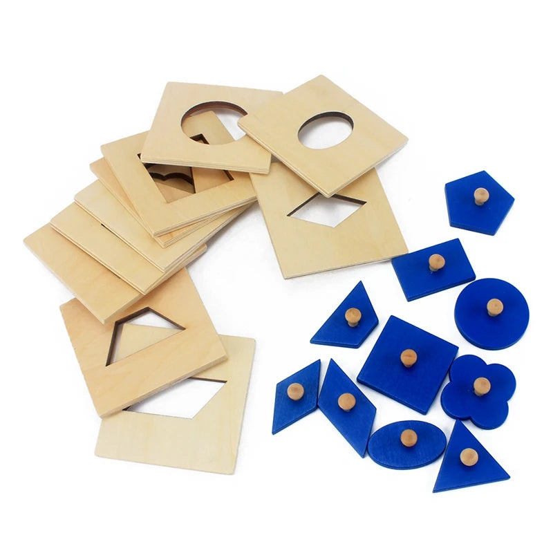 Montessori Wooden Shape Sorting Set – 10-Piece Early Learning Educational Toy - Kid Zone