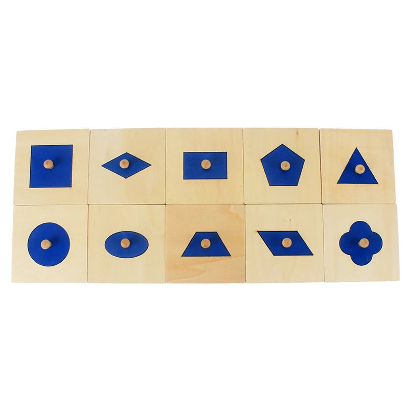 Montessori Wooden Shape Sorting Set – 10-Piece Early Learning Educational Toy - Kid Zone