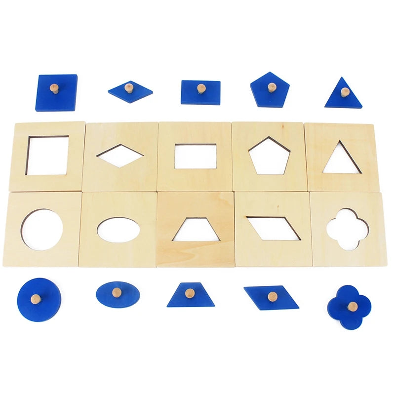 Montessori Wooden Shape Sorting Set – 10-Piece Early Learning Educational Toy - Kid Zone