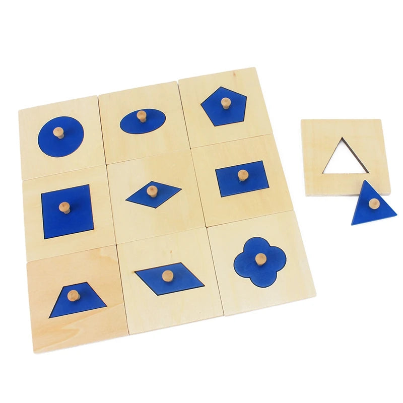 Montessori Wooden Shape Sorting Set – 10-Piece Early Learning Educational Toy - Kid Zone