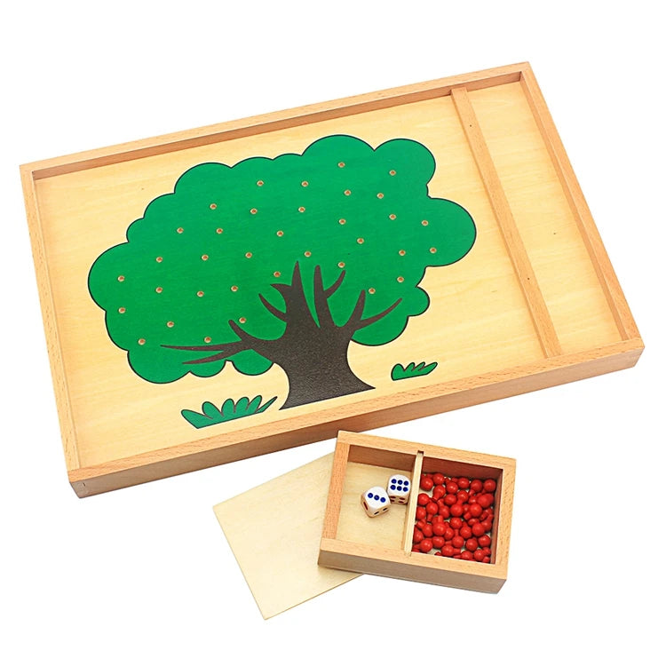 Montessori Apple Tree Counting Toy – Wooden Educational Numbers Learning Game for Kids - Kid Zone
