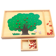 Montessori Apple Tree Counting Toy – Wooden Educational Numbers Learning Game for Kids - Kid Zone