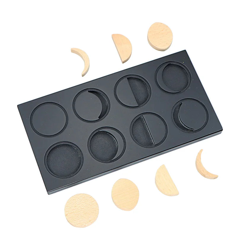 Montessori Moon Phases Wooden Puzzle – Astronomy Learning Toy for Kids - Kid Zone