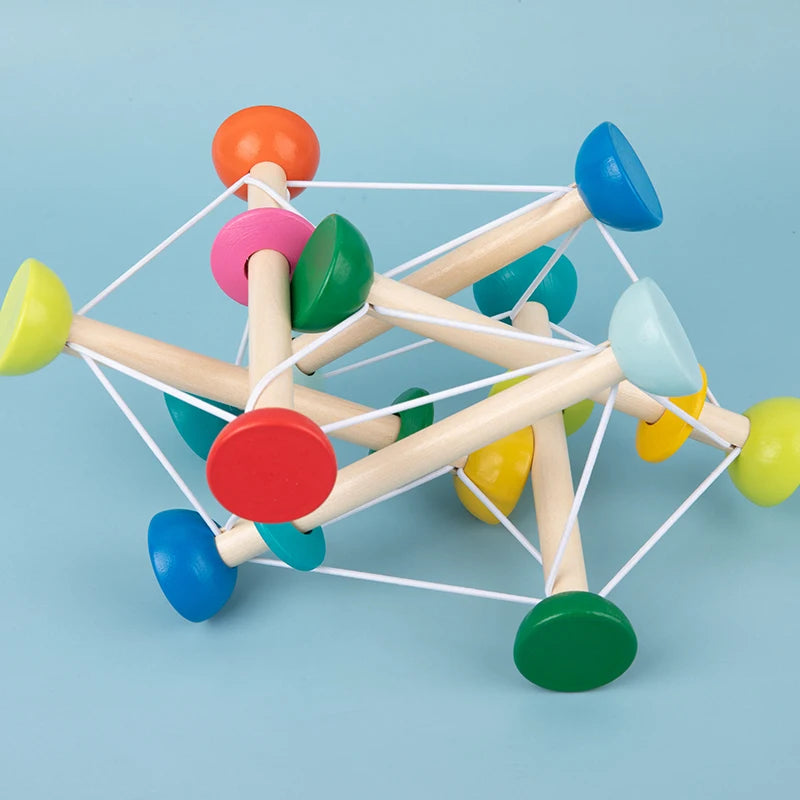 Montessori Wooden Bell Rattle Toy for Babies – Sensory & Motor Skill Development - Kid Zone