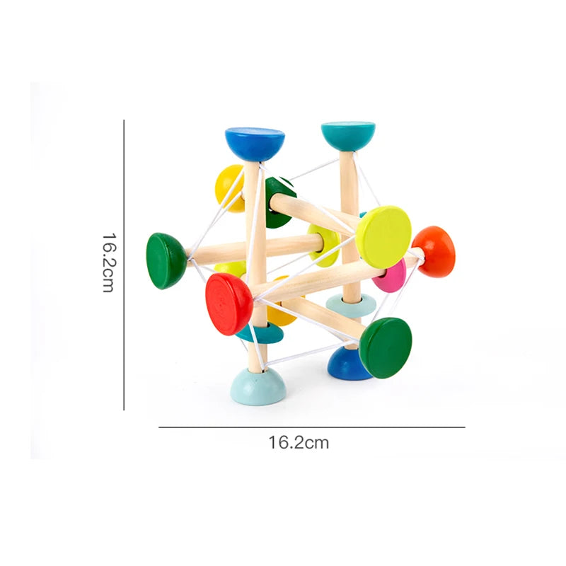 Montessori Wooden Bell Rattle Toy for Babies – Sensory & Motor Skill Development - Kid Zone