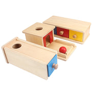 Montessori Sensory Imbucare Box – Wooden Early Learning Development Toy for Babies & Toddlers - Kid Zone
