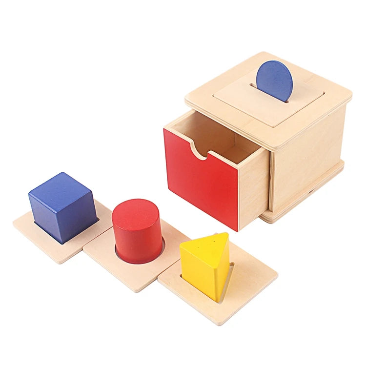 Montessori 4-in-1 Shape Sorting Imbucare Box – Wooden Early Learning Toy for Babies - Kid Zone