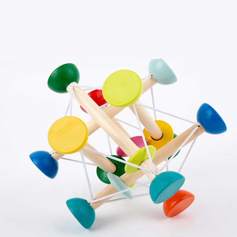 Montessori Wooden Bell Rattle Toy for Babies – Sensory & Motor Skill Development - Kid Zone