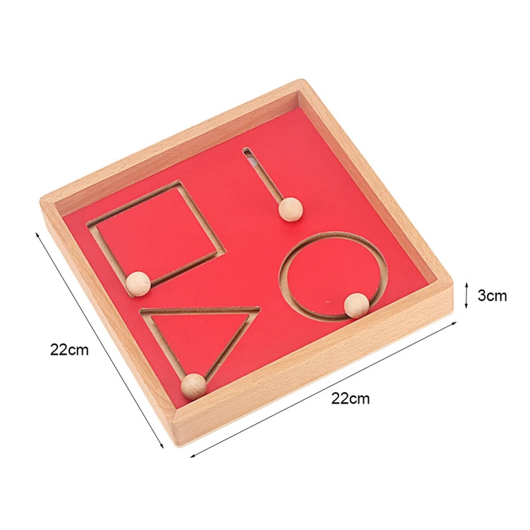 Montessori Shape Tracing Board – Wooden Educational Toy for Kids | Fine Motor Skills Learning Tool - Kid Zone