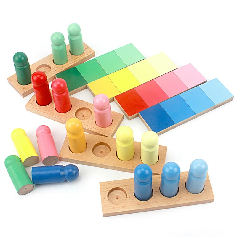 Wooden Color Sorting Game – Montessori Matching Board | Wooden Educational Toys - Kid Zone