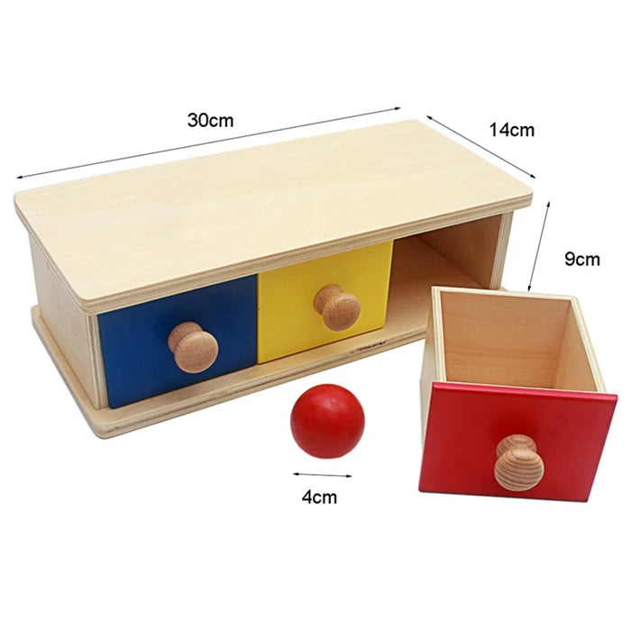 Montessori Sensory Imbucare Box – Wooden Early Learning Development Toy for Babies & Toddlers - Kid Zone