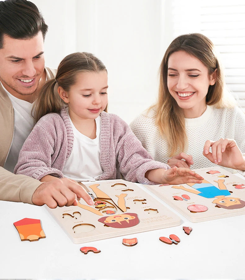 Montessori Wooden Puzzle for Kids – Early Learning Educational Toy - Kid Zone