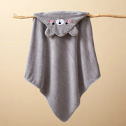 Coral Fleece Baby Bathrobe – Soft Hooded Wrap Towel for Kids - Kid Zone