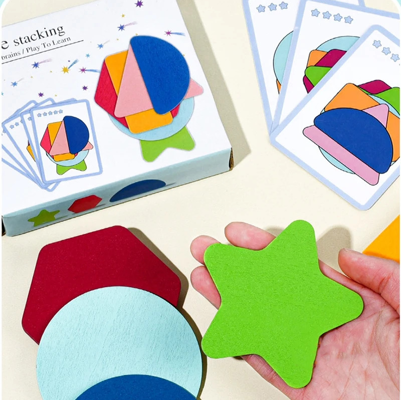 Geometry Shape Stacking Toy – Montessori Early Learning Game - Kid Zone