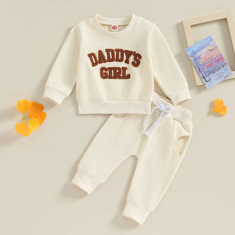 Baby Girl Boutique Clothes – 2-Piece Embroidered Sweatshirt Set - Kid Zone