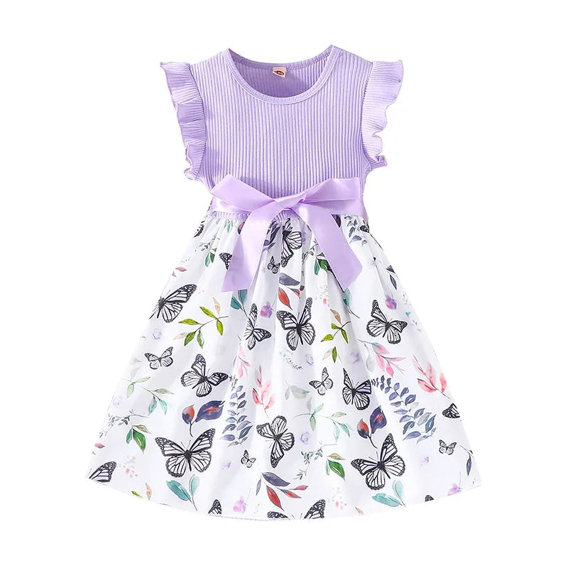 Trendy Baby Girl Clothes – Multicolor Butterfly Dress - Kid Zone
