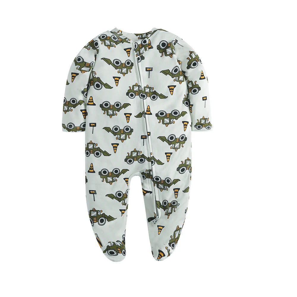 Newborn Clothes – Long-Sleeve Cotton Baby Bodysuit “Snow Coat” - Kid Zone