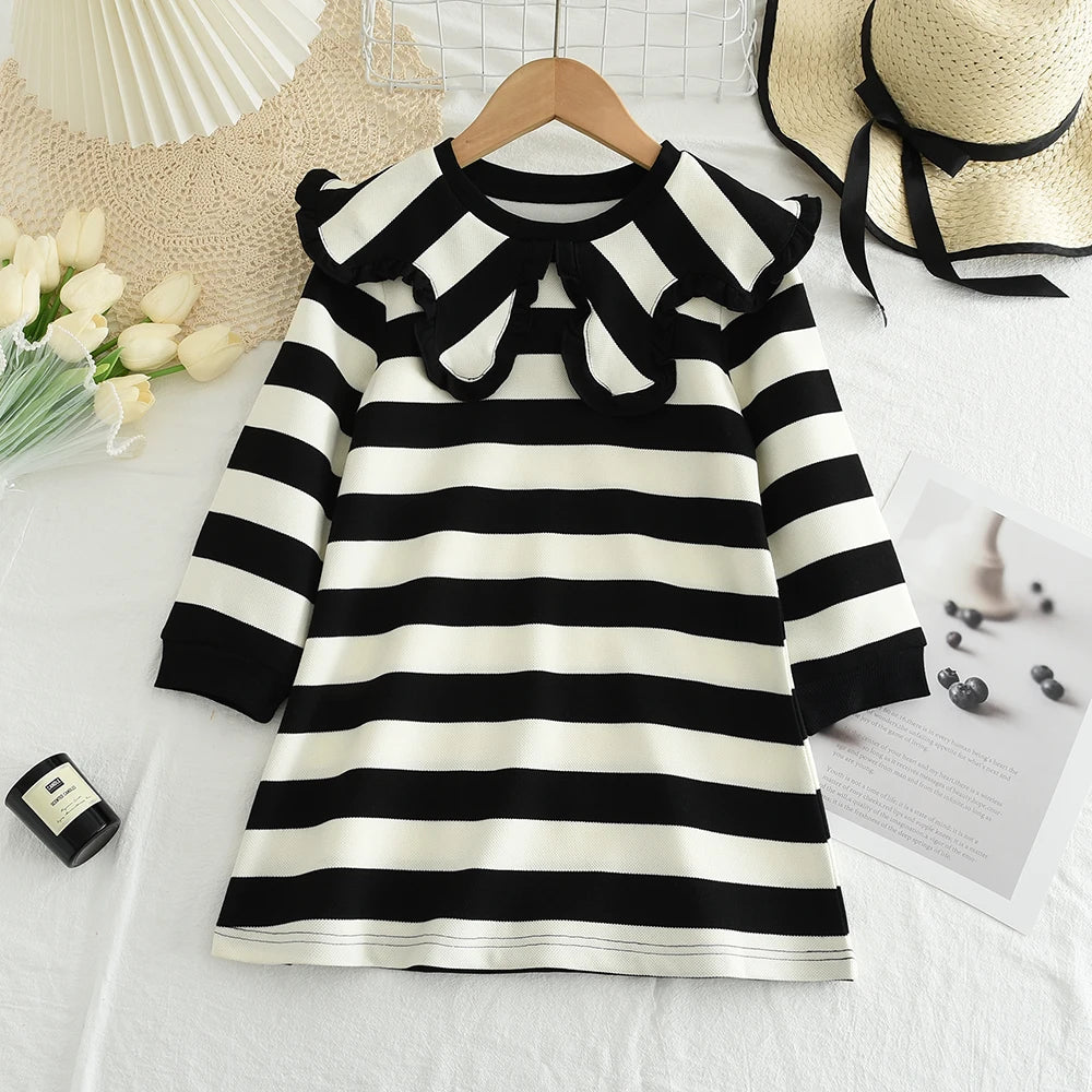 Vintage Baby Girl Clothes – Fall Peter Pan Collar Dress - Kid Zone