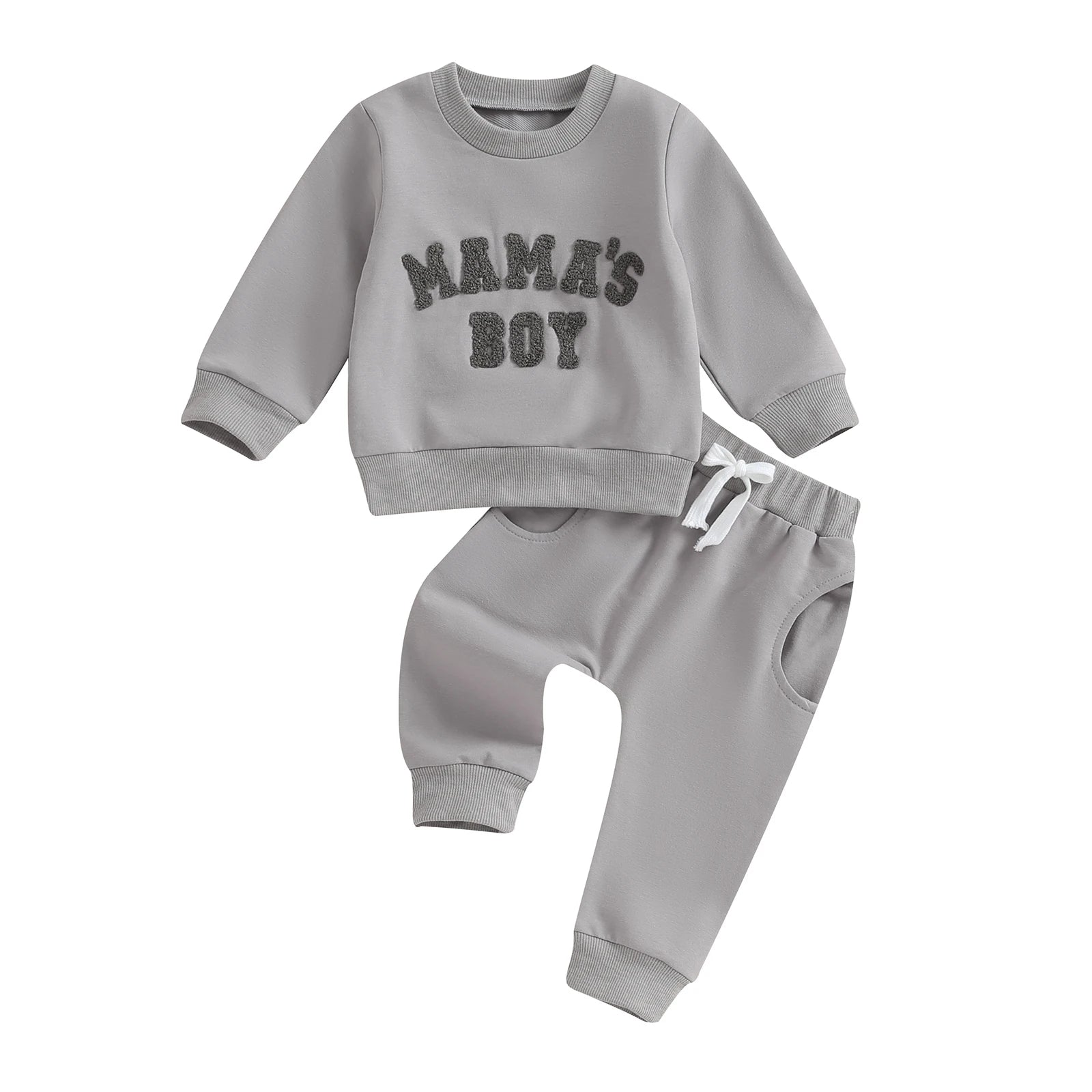Cool Baby Boy Clothes – Embroidered Sweatshirt & Pocket Pants Set - Kid Zone