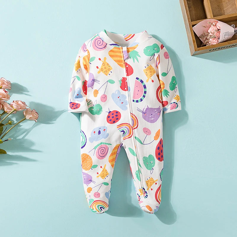 Organic Newborn Clothes – Soft Cotton Zip-Up Baby Bodysuit - Kid Zone