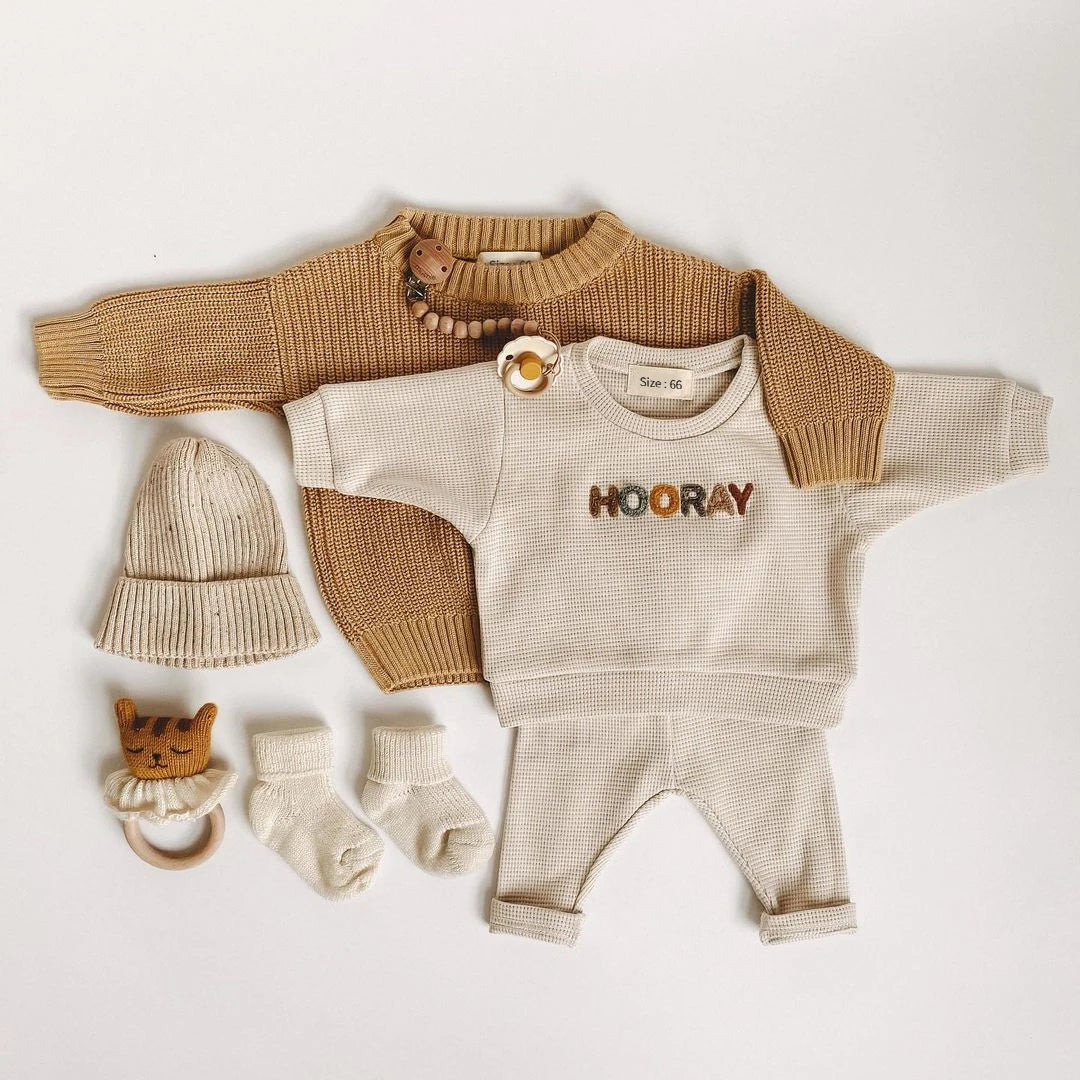 Newborn Baby Boy Clothes – Printed Sweatshirt & Pants 2-Piece Outfit - Kid Zone
