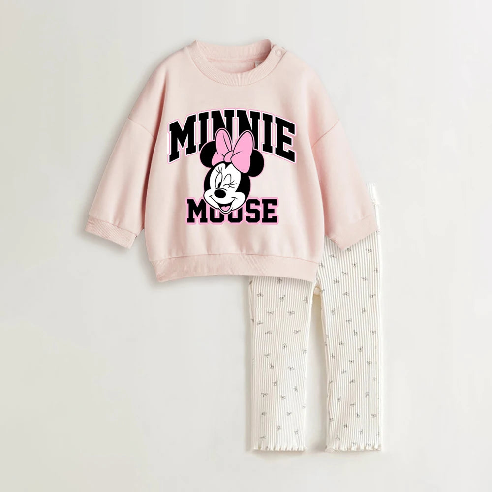 Baby Girl Spring Clothes – Long-Sleeve T-Shirt & Cartoon Leggings Set - Kid Zone