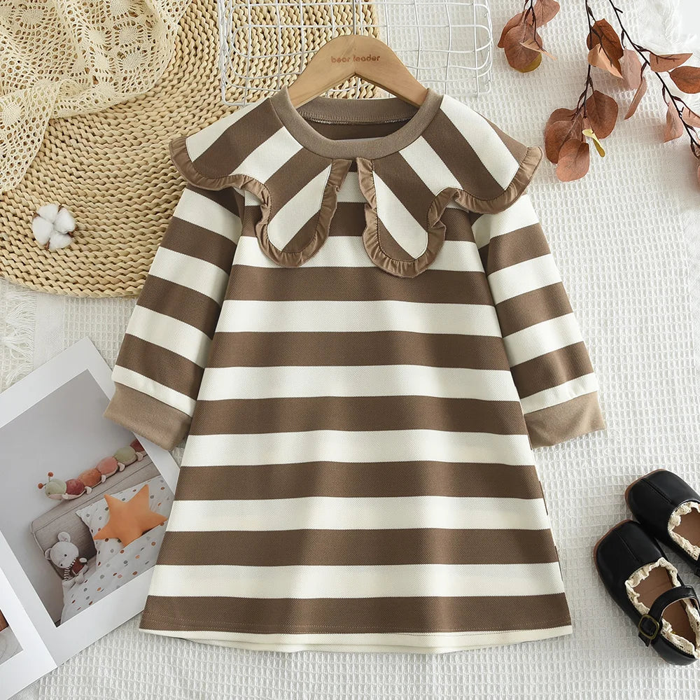 Vintage Baby Girl Clothes – Fall Peter Pan Collar Dress - Kid Zone