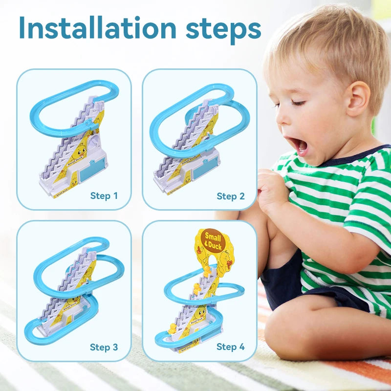 Climbing Duck Musical Race Track – Interactive LED Educational Toy for Kids - Kid Zone
