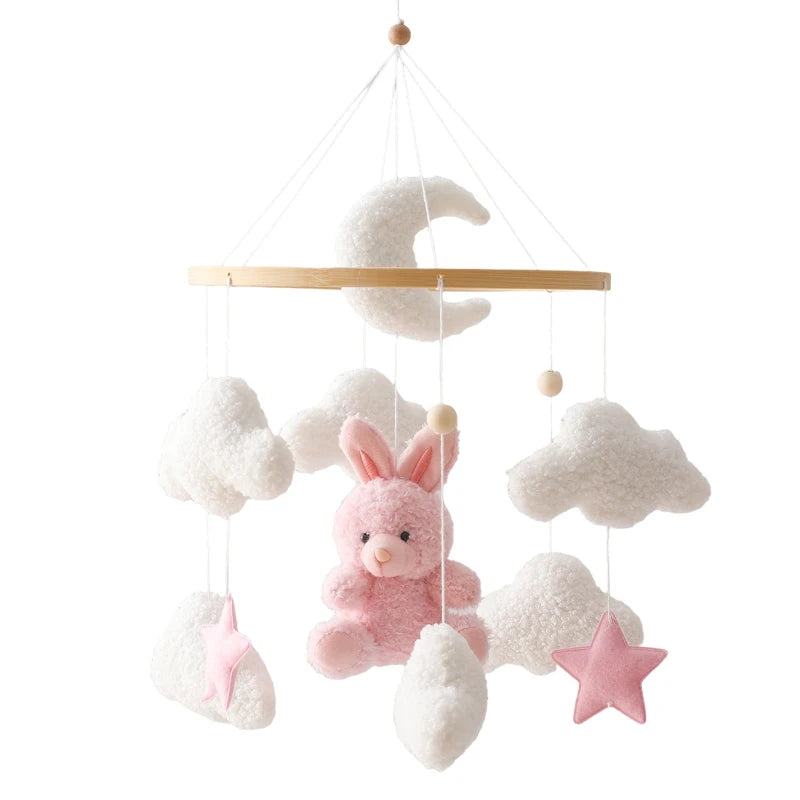 Dreamy Baby Wooden Crib Mobile – Soft Visual & Musical Hanging Toy for Newborns - Kid Zone