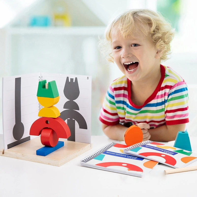 3D Wooden Blocks Puzzle Set – Montessori Wooden Educational Toys for Kids - Kid Zone