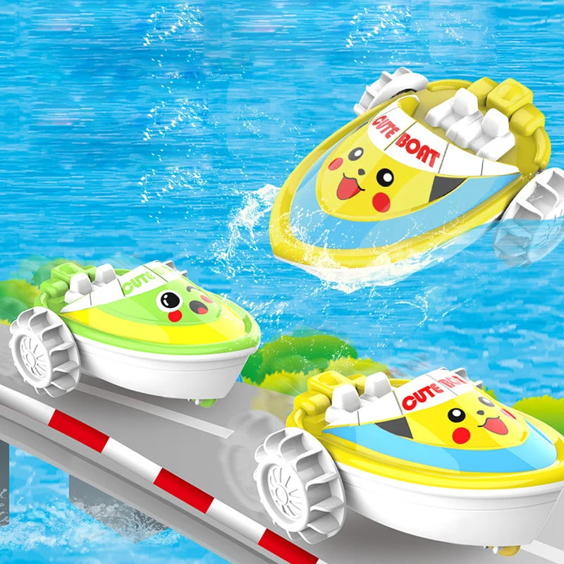 High-Speed RC Mini Racing Boat with LED Lights – Wireless Remote Control Water Toy - Kid Zone