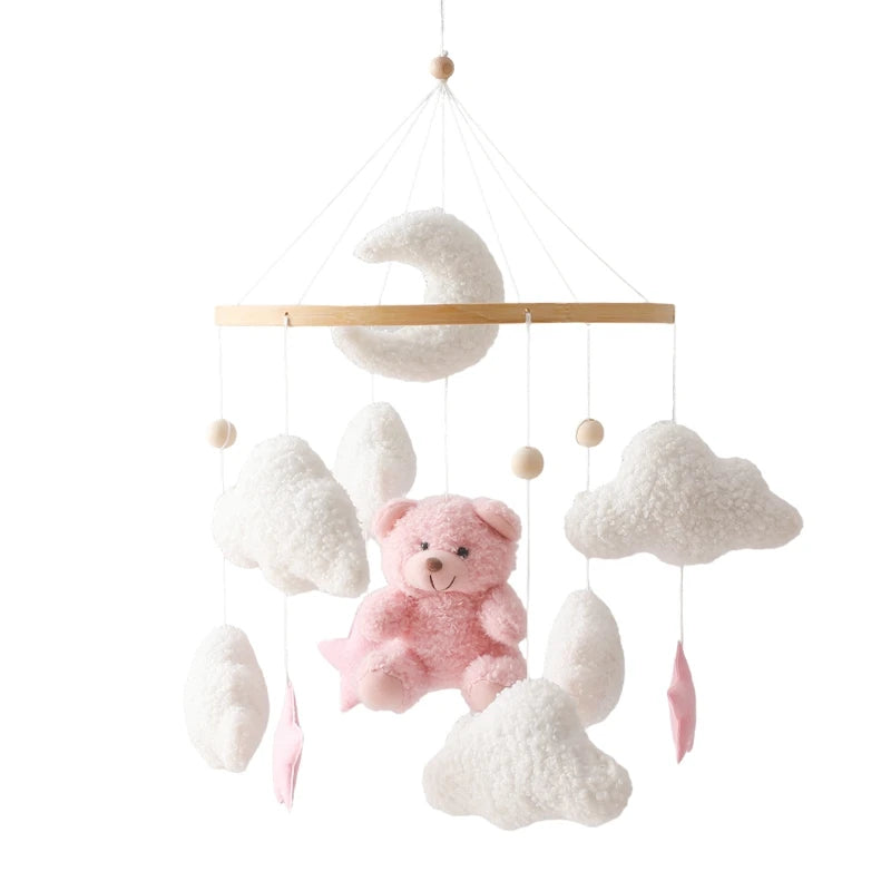 Dreamy Baby Wooden Crib Mobile – Soft Visual & Musical Hanging Toy for Newborns - Kid Zone