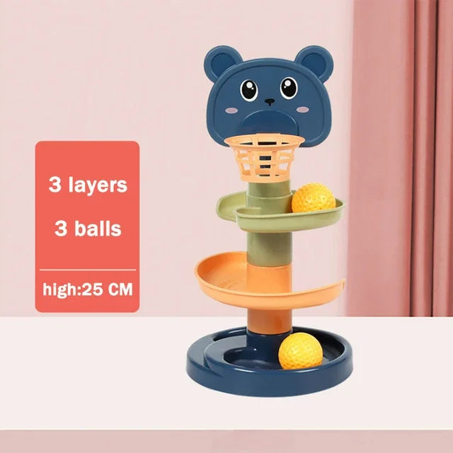 Montessori Ball Drop Tower – Rotating Track Development Toy for Toddlers - Kid Zone