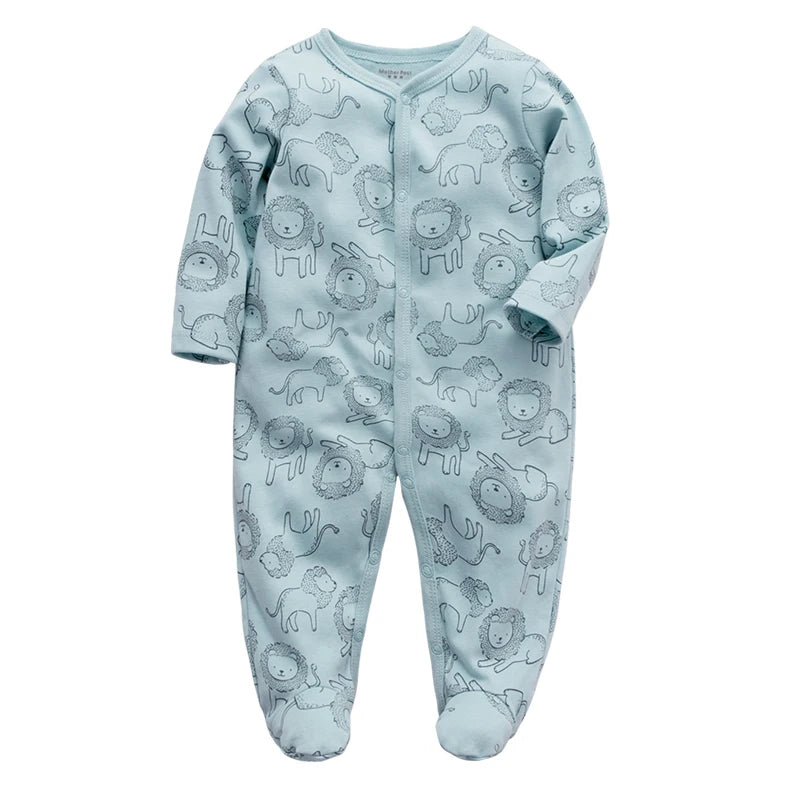 Wubby Sleep – Long Zipper Newborn Cotton Pajama | Soft Newborn Sleepwear - Kid Zone