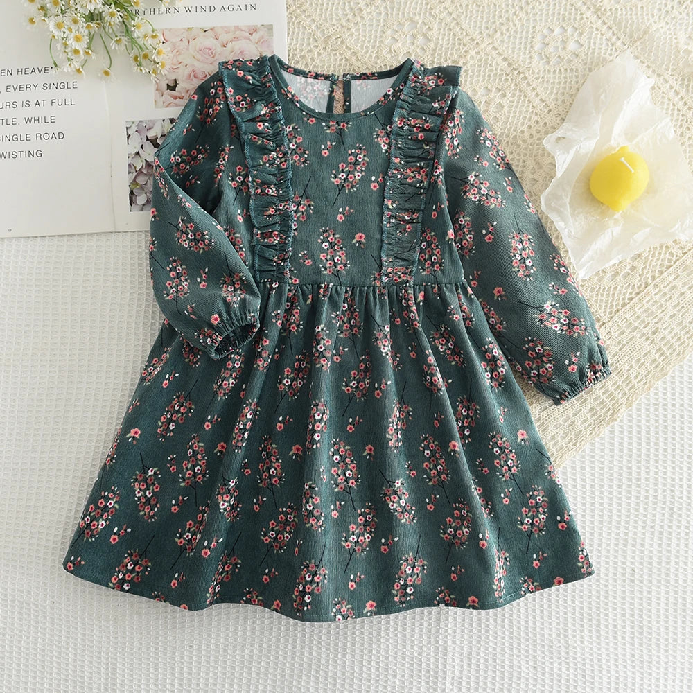 Vintage Baby Girl Clothes – Fall Peter Pan Collar Dress - Kid Zone