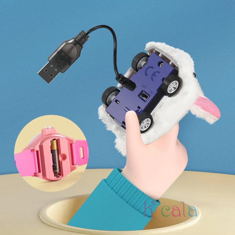 Kids RC Watch Car – Mini Remote-Control Racing Toy with LED Lights - Kid Zone