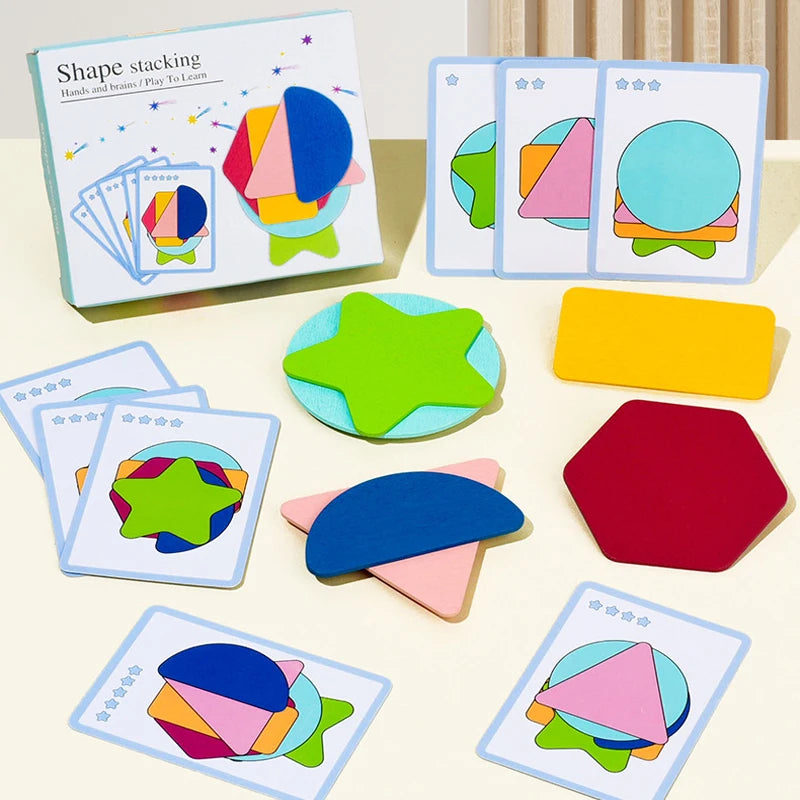 Geometry Shape Stacking Toy – Montessori Early Learning Game - Kid Zone