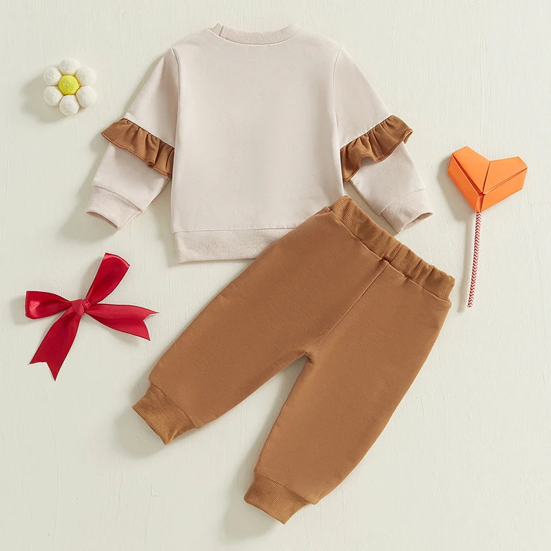 Trendy Baby Girl Clothes – 2-Piece Bow Sweatshirt Set - Kid Zone