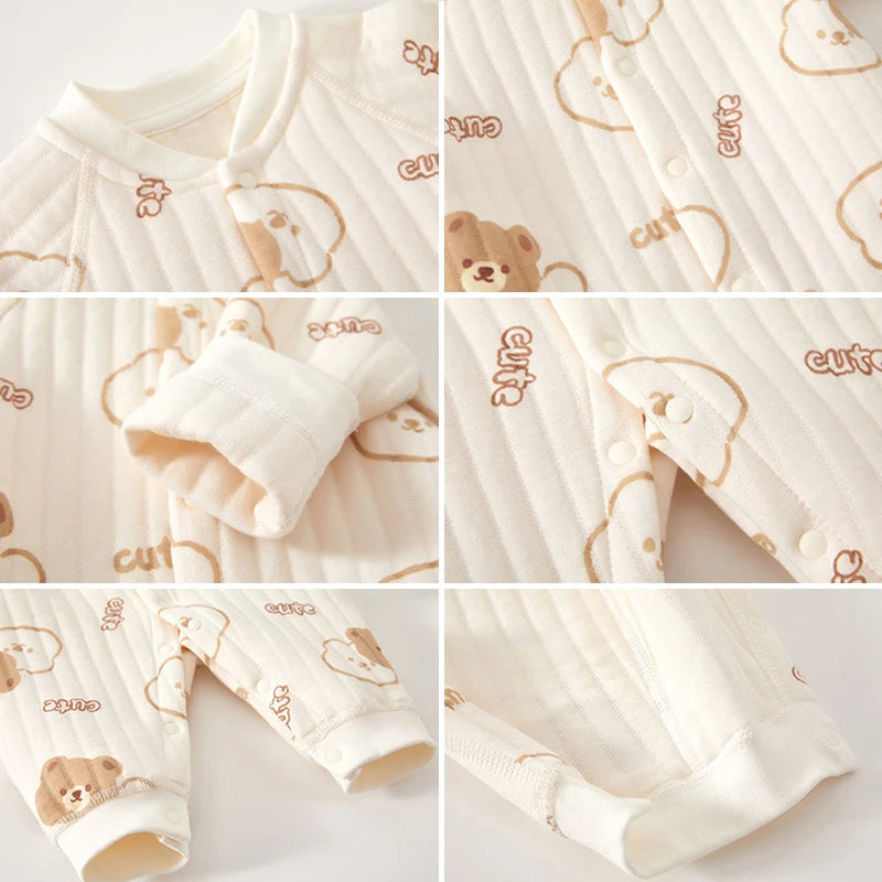 Newborn Winter Clothes – Soft Baby Bodysuit with Cute Print - Kid Zone