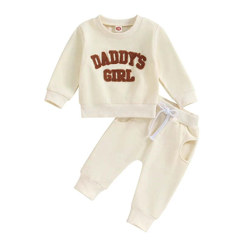 Baby Girl Boutique Clothes – 2-Piece Embroidered Sweatshirt Set - Kid Zone