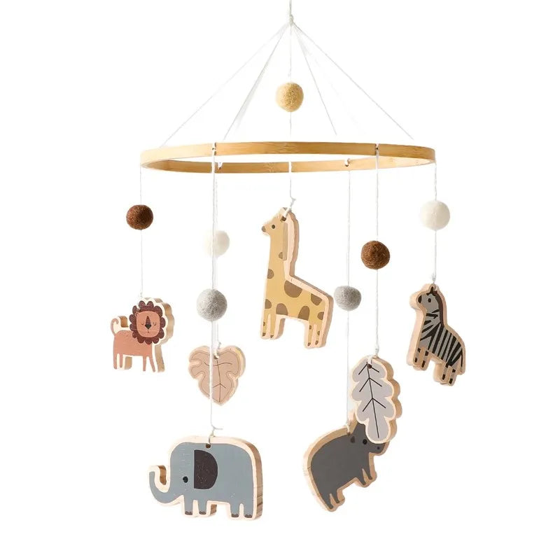 Dreamy Baby Wooden Crib Mobile – Soft Visual & Musical Hanging Toy for Newborns - Kid Zone