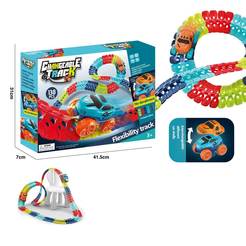 Buildable Racing Track Set – Interactive Car & Train Educational Playset for Kids - Kid Zone