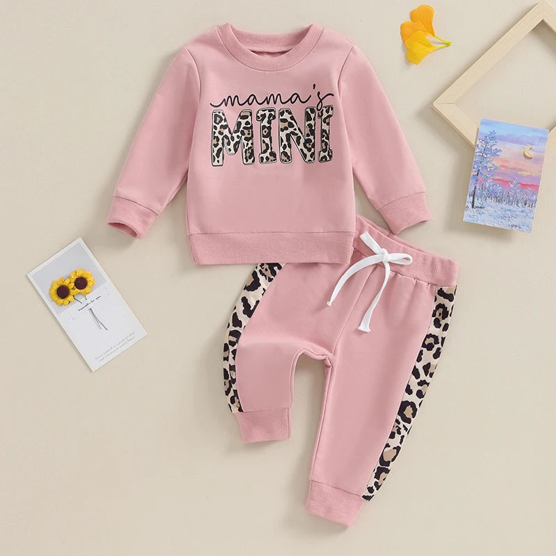 Little girls' fall set - long-sleeved sweater with suspender pants