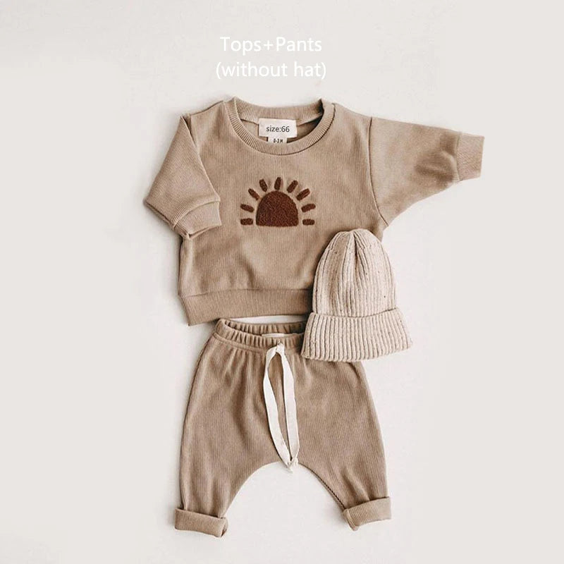 Infant Baby Boy Clothes – Fall & Spring Long-Sleeve Sweatshirt and Pants Set - Kid Zone
