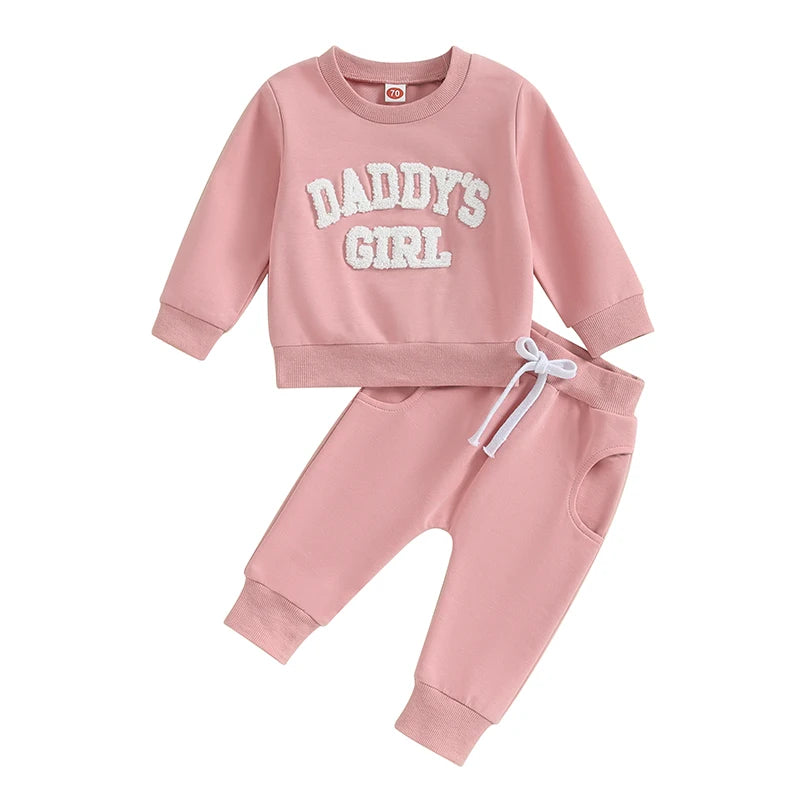Baby Girl Boutique Clothes – 2-Piece Embroidered Sweatshirt Set - Kid Zone