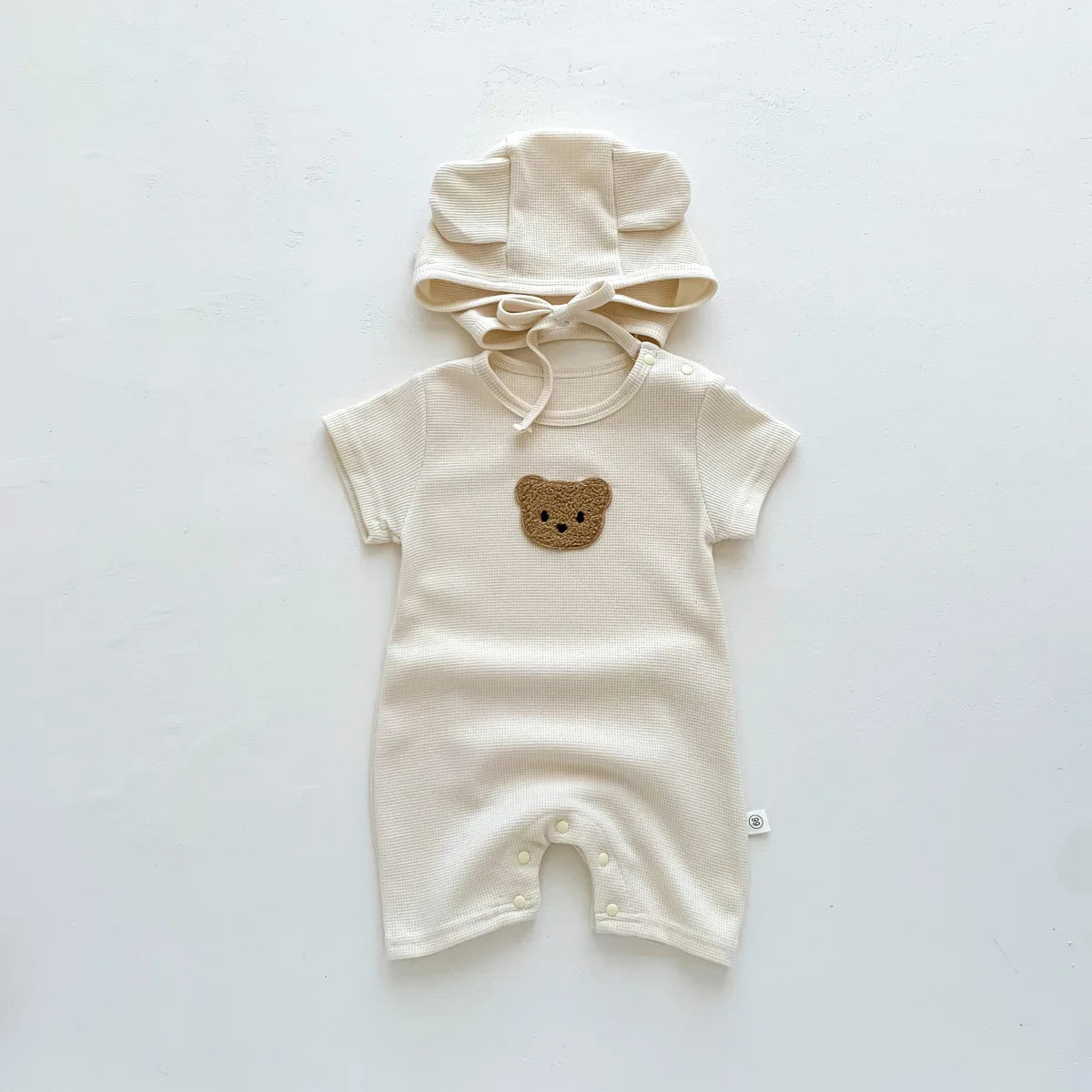 Baby Bear Cotton Jumpsuit with Ear Hood – Cute Newborn & Infant Summer Outfit - Kid Zone